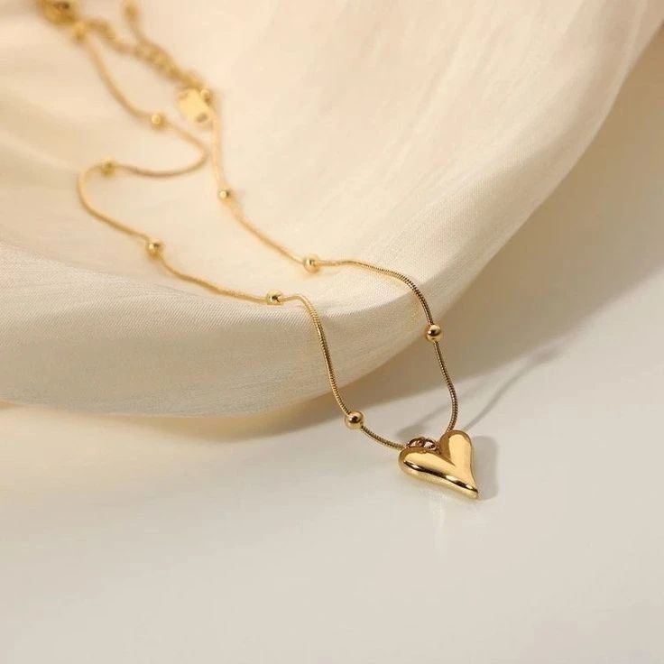Golden Heart Pendant Necklace