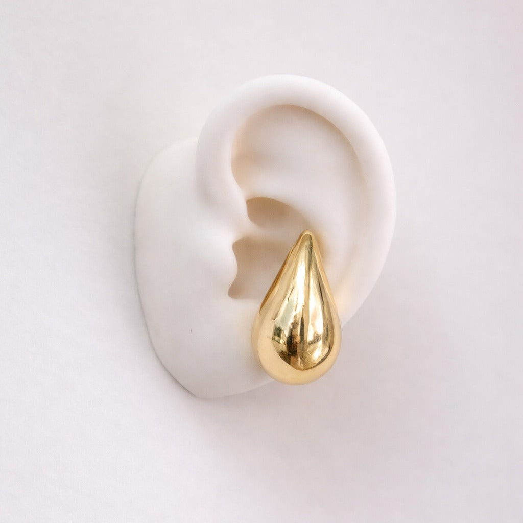 Water Drops Golden Earings
