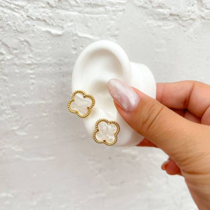 White Clover Earings